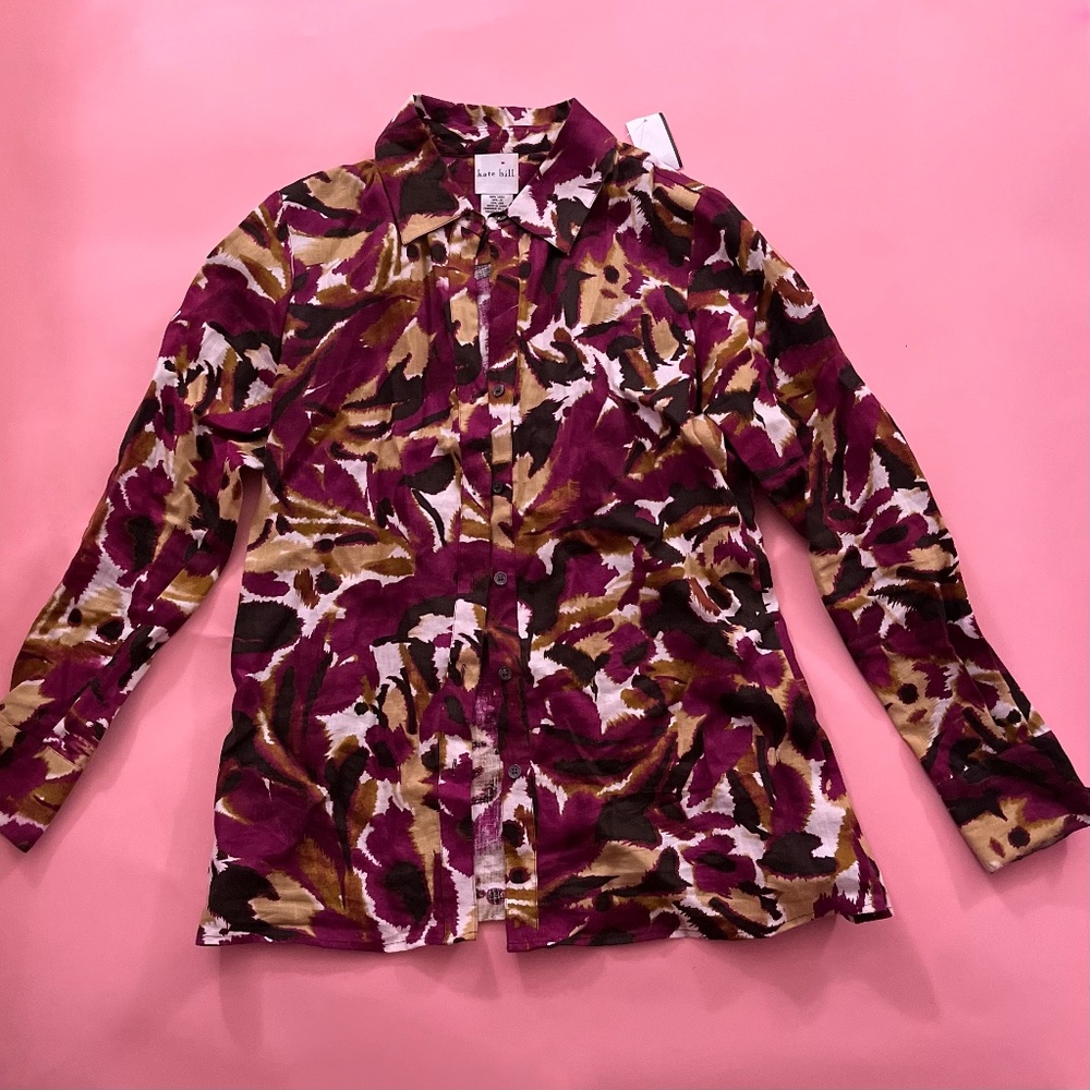 Multicolor button down vintage top